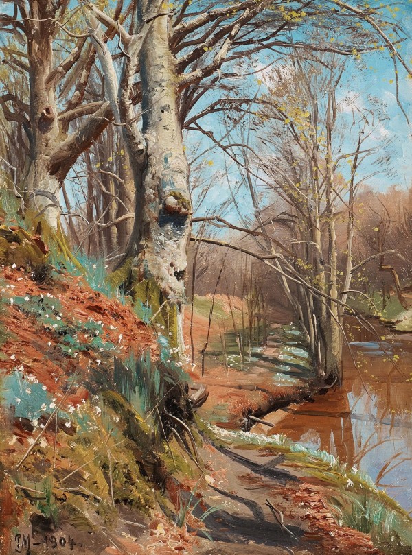 Autumn landscape study by Peter Mork Monsted